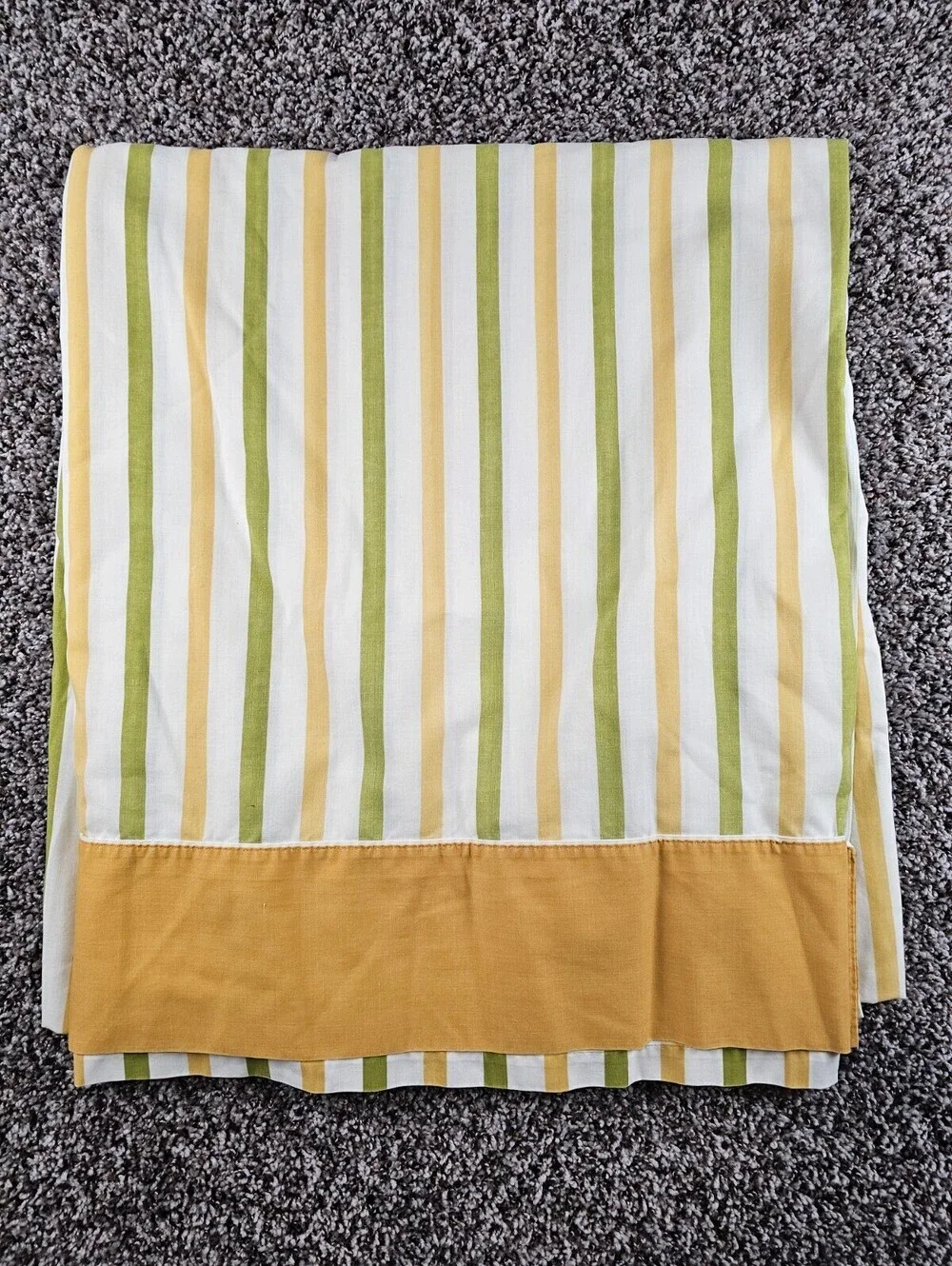 Vintage 1970s Cannon Monticello Full Size Flat Bed Sheet Orange Green Striped